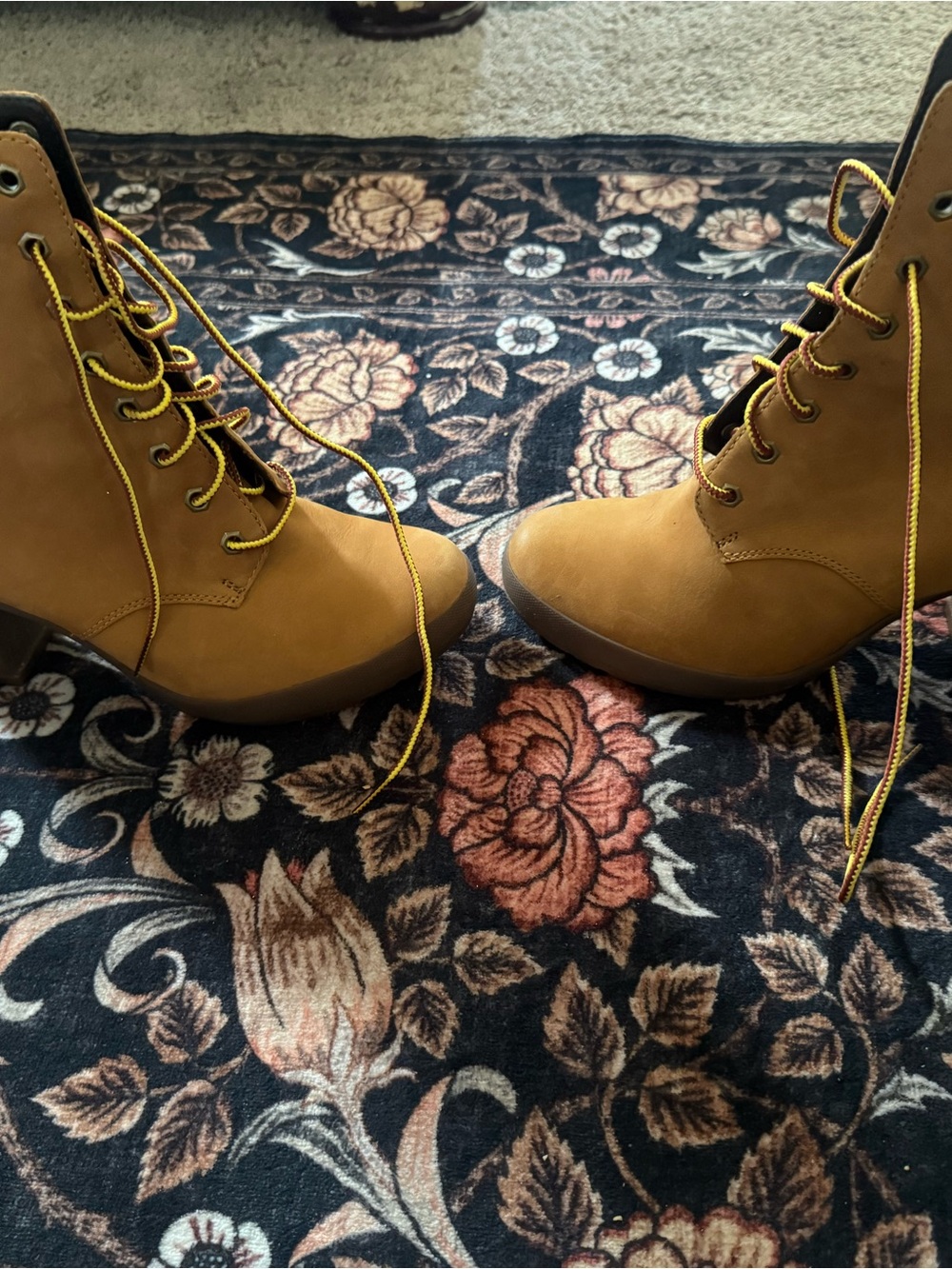 Timberland Wheat Lace-Up Ankle Booties
